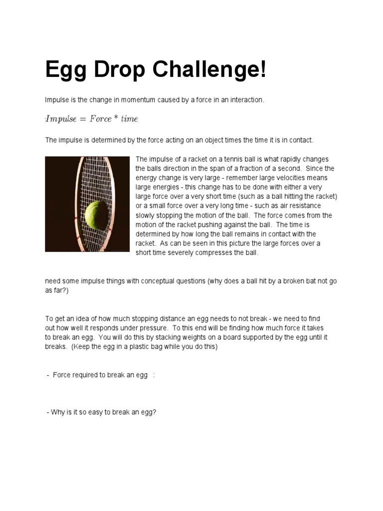 Egg Drop Challenge! | PDF