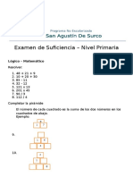 Examen de Suficiencia Primaria