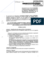 PROYECTO DE LEY Nº 55 DE REFORMA CONSTITUCIONAL QUE GARANTIZA EL DERECHO FUNDAMENTAL A LA NEGOCIACIÓN COLECTIVA EN LA LEGISLACIÓN PRESUPUESTAL