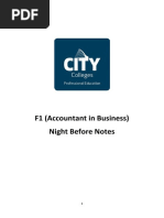 ACCA F1 Night Before Notes