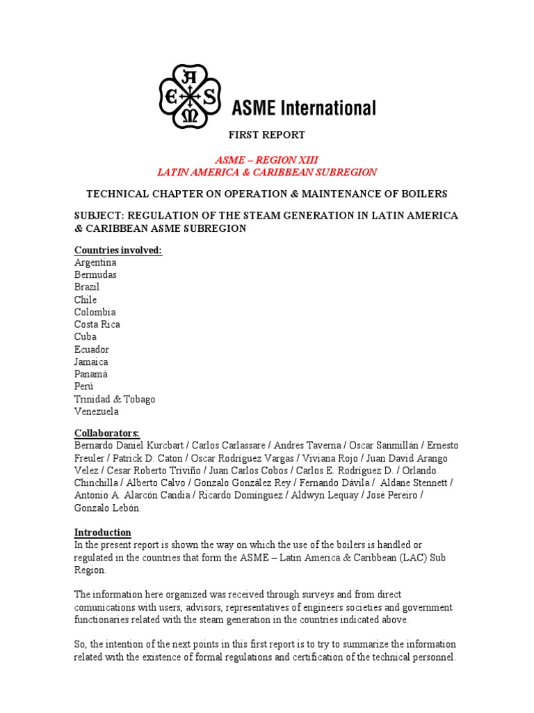 1er Report ASME LAC Boilers | PDF | Safety | Boiler