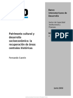 Patrimonio Cultural y Desarrollo Socioeconómico - La Recuperación de Áreas Centrales Históricas