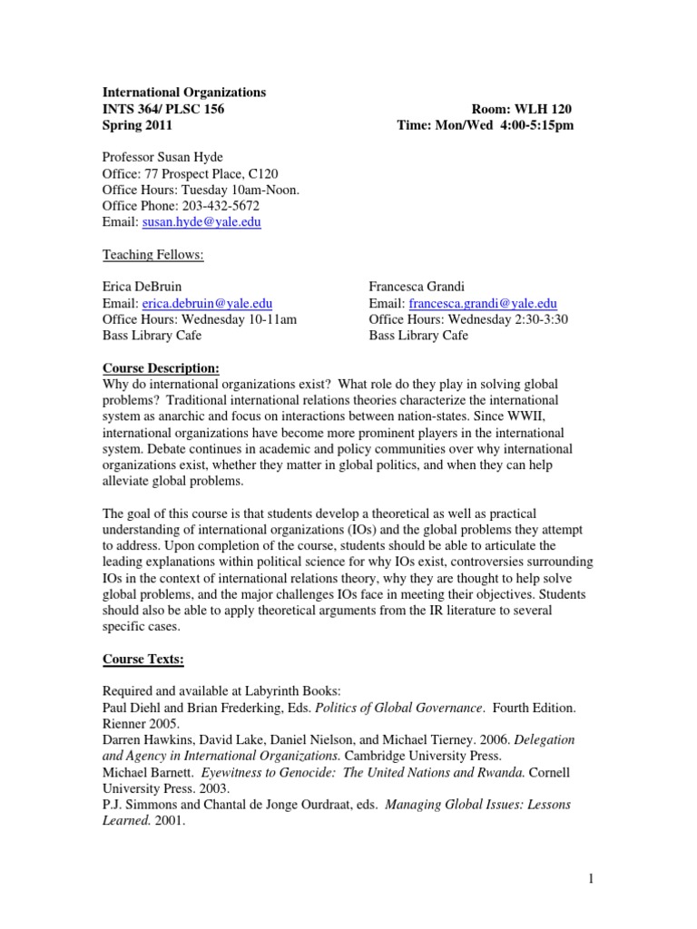 Iro Syllabus Pdf United Nations International Relations