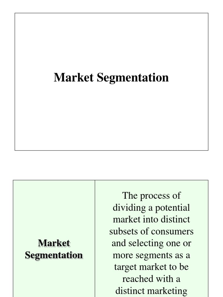 Market Segmentation Strategies Explained | PDF | Market Segmentation ...