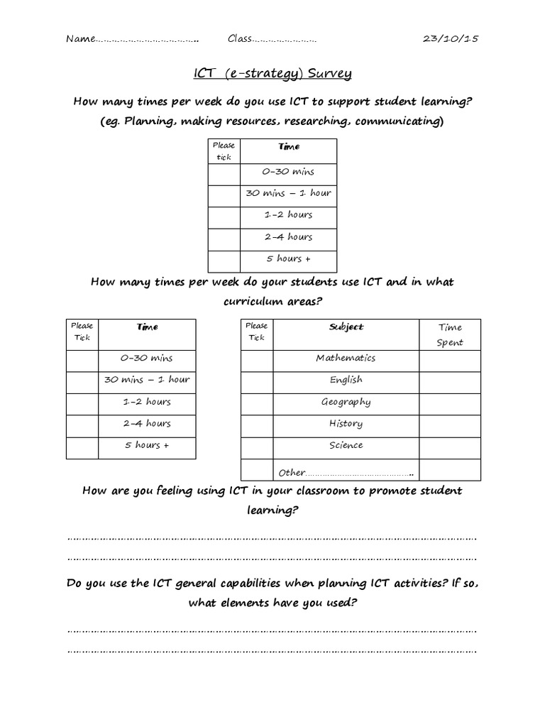 Ict Survey | PDF | Educational Technology | Education Theory