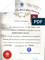 Bpharm Degree Certificate
