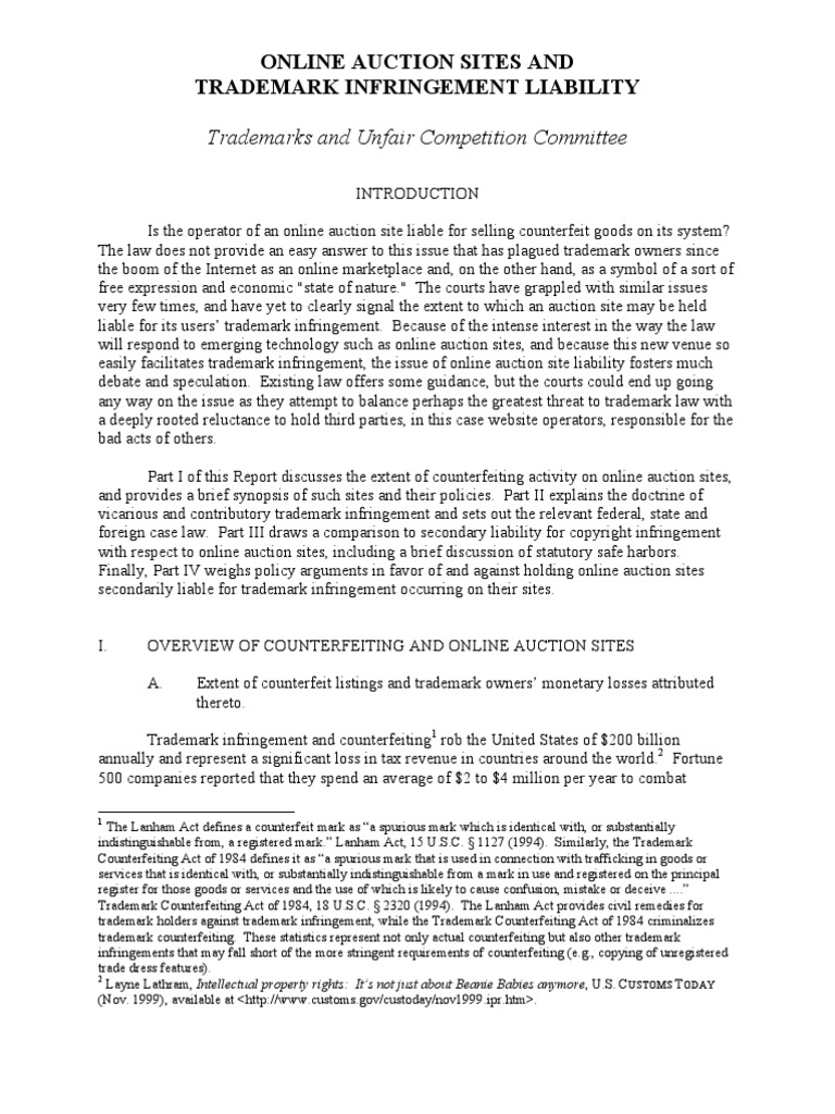 Online Auction Sites Final Report of The ABCNY PDF Online