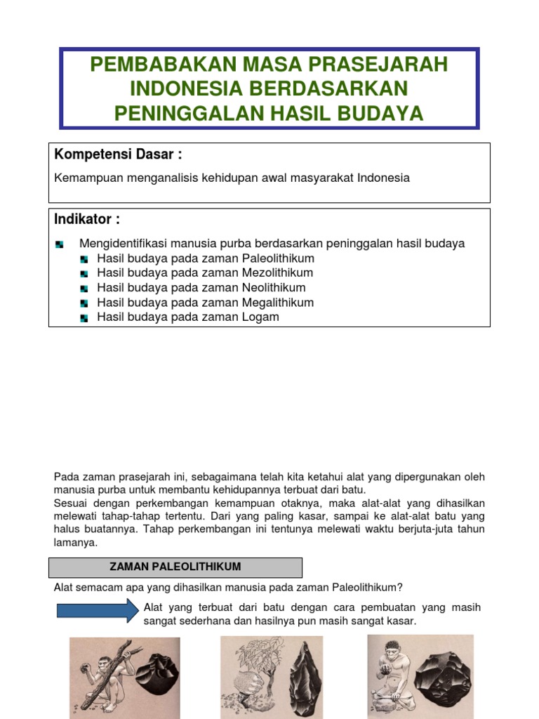 Pembabakan Masa Prasejarah