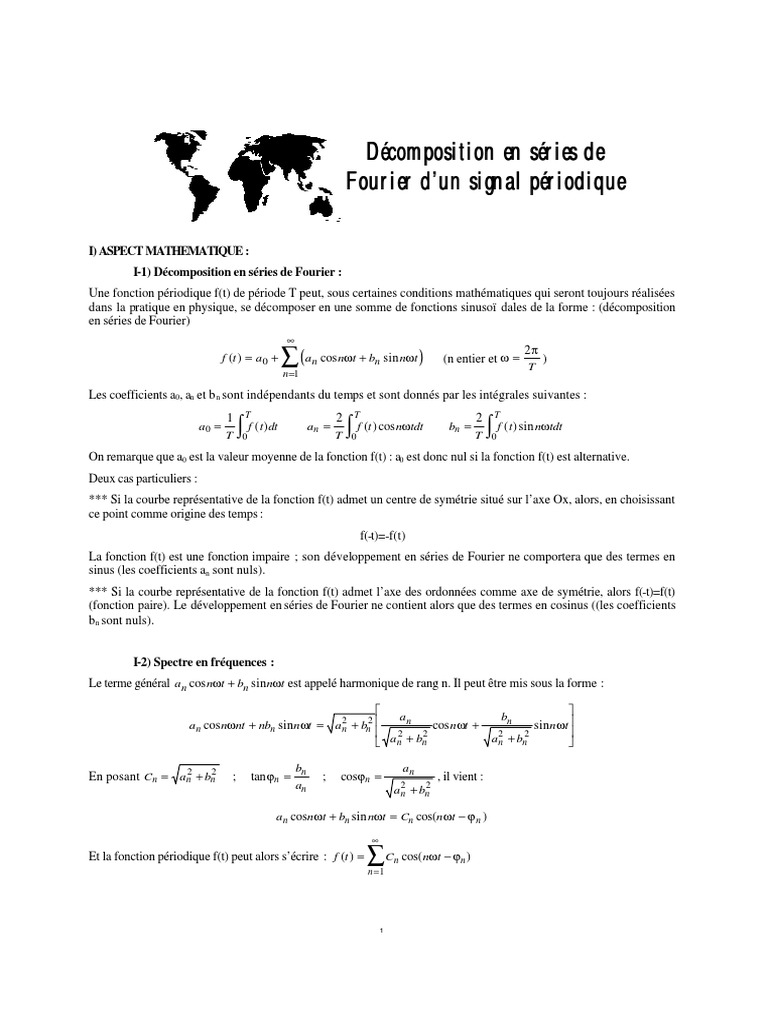Décomposition de Fourier des signaux | PDF | Série de Fourier | Intégral