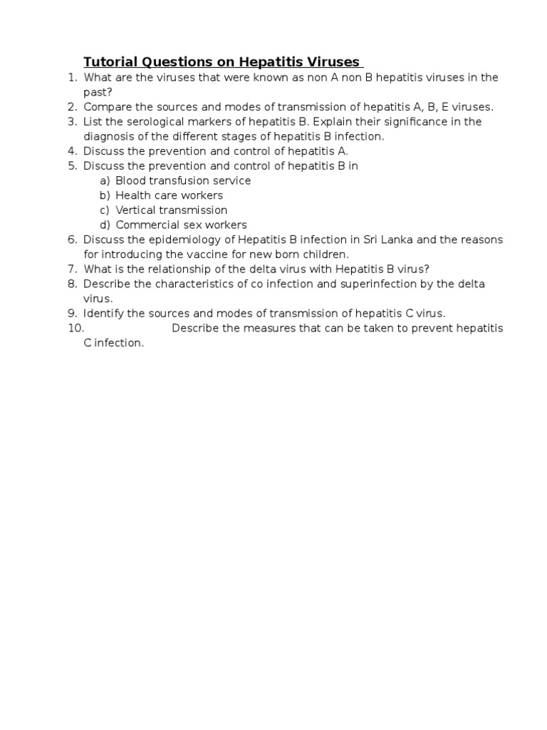 Hepatitis Viruses: Key Questions & Answers | PDF