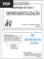 Custos - Departamentalização