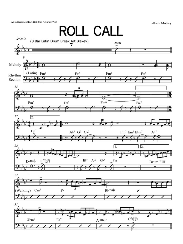 Roll Call Lead | PDF