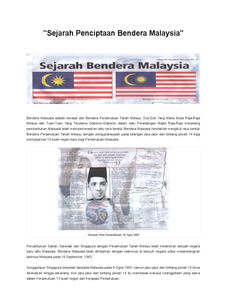 Sejarah Penciptaan Bendera Malaysia Pdf