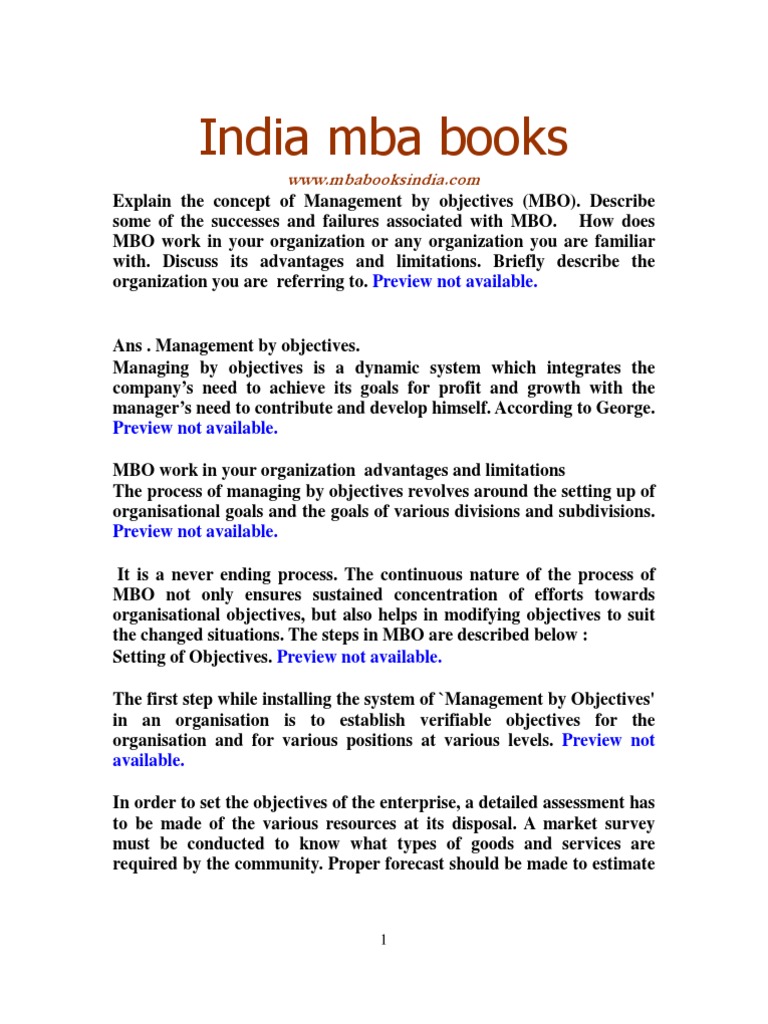 Understanding Management by Objectives (MBO) | PDF | Business