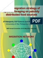 Optimal migration strategy of species foraging on patchily distributed food sources 