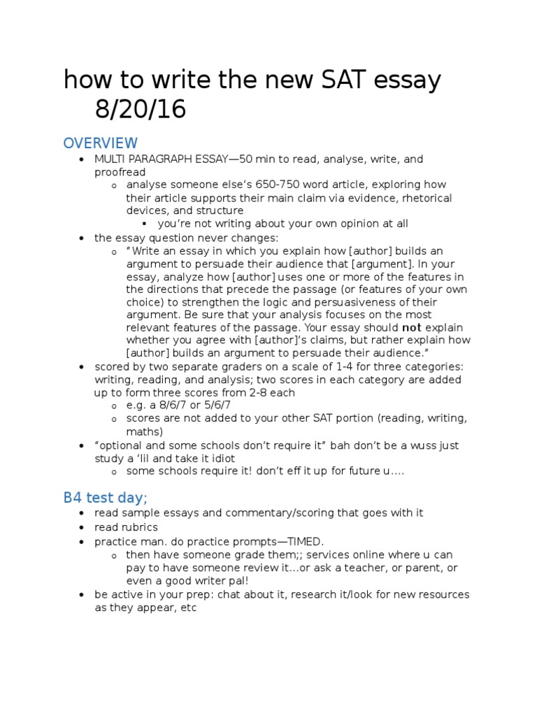 sat essay purpose