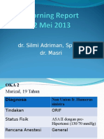 Morning Report Anestesi 8 April 2013