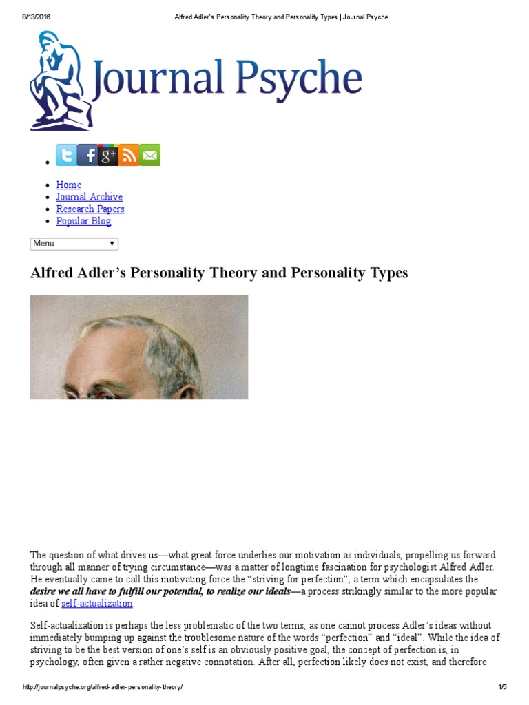Alfred Adler Personality Theory