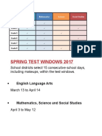 2017 Testing Dates