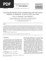 Abdulmalek, Rajgopal - 2007 - Analyzing The Benefits of Lean Manufacturing and Value Stream Mapping Via Simulation A Process Sector Case