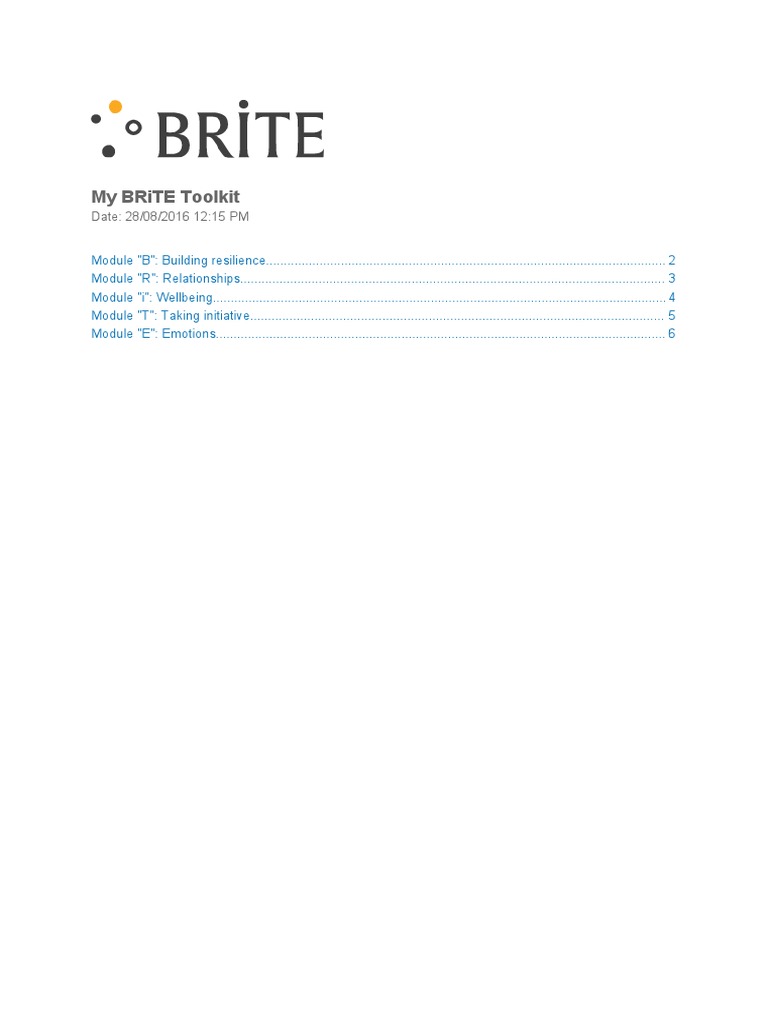 BRiTE Toolkit for Teacher Resilience | PDF