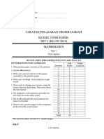 Jabatan Pelajaran Negeri Sabah Model Upsr Paper SET 1 (KLON 2010)
