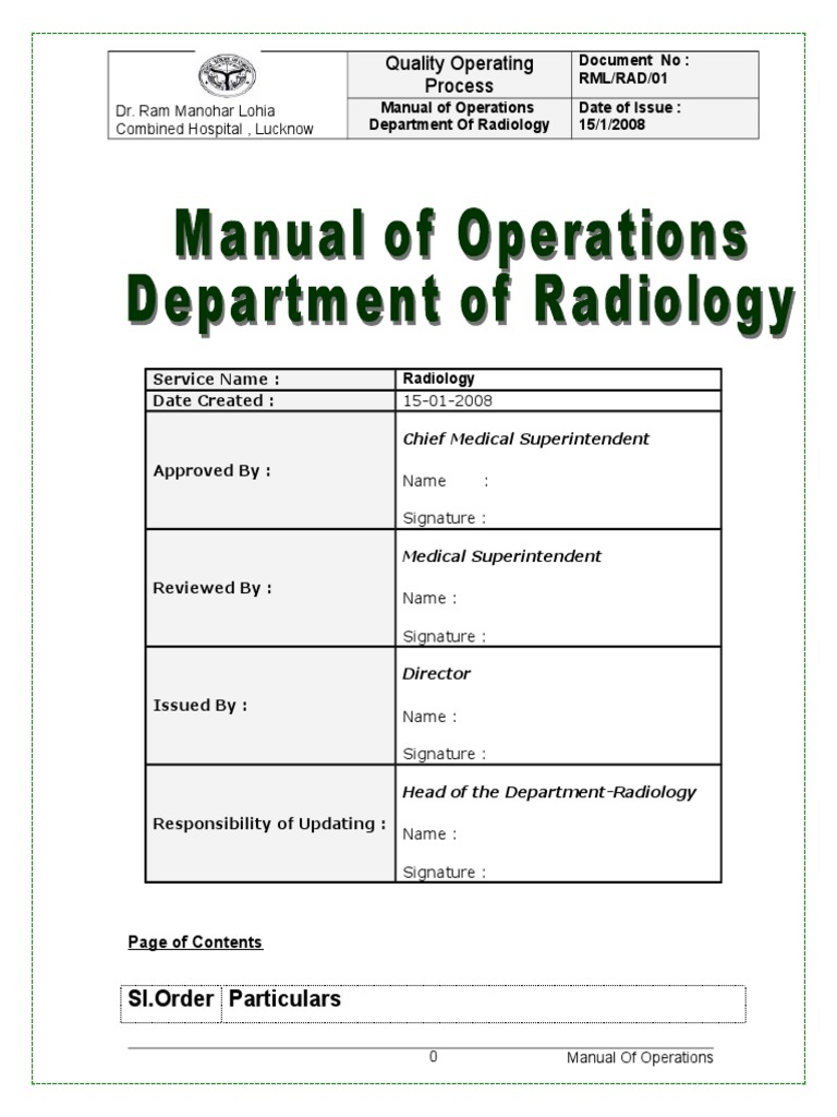 Radiology Procedure Manual | PDF | Radiology | Medical Imaging