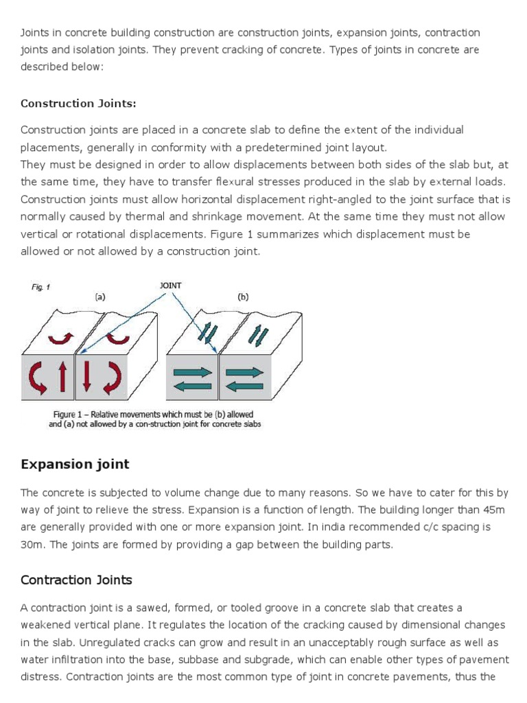 Concrete Joint Types Explained | PDF | Science & Mathematics ...