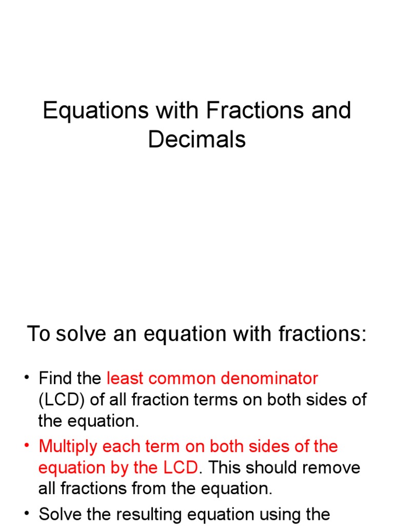 Solving Fraction Equations Efficiently | PDF | Fraction (Mathematics ...