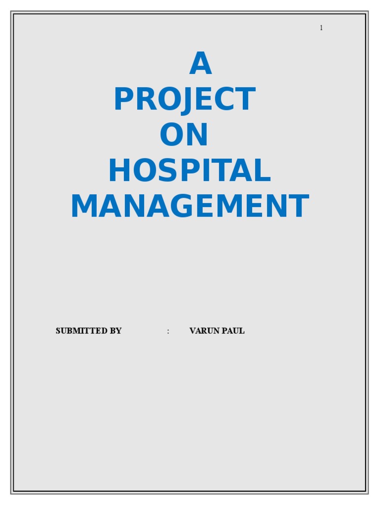 Hospital Management System Project in C | PDF | Health Administration ...
