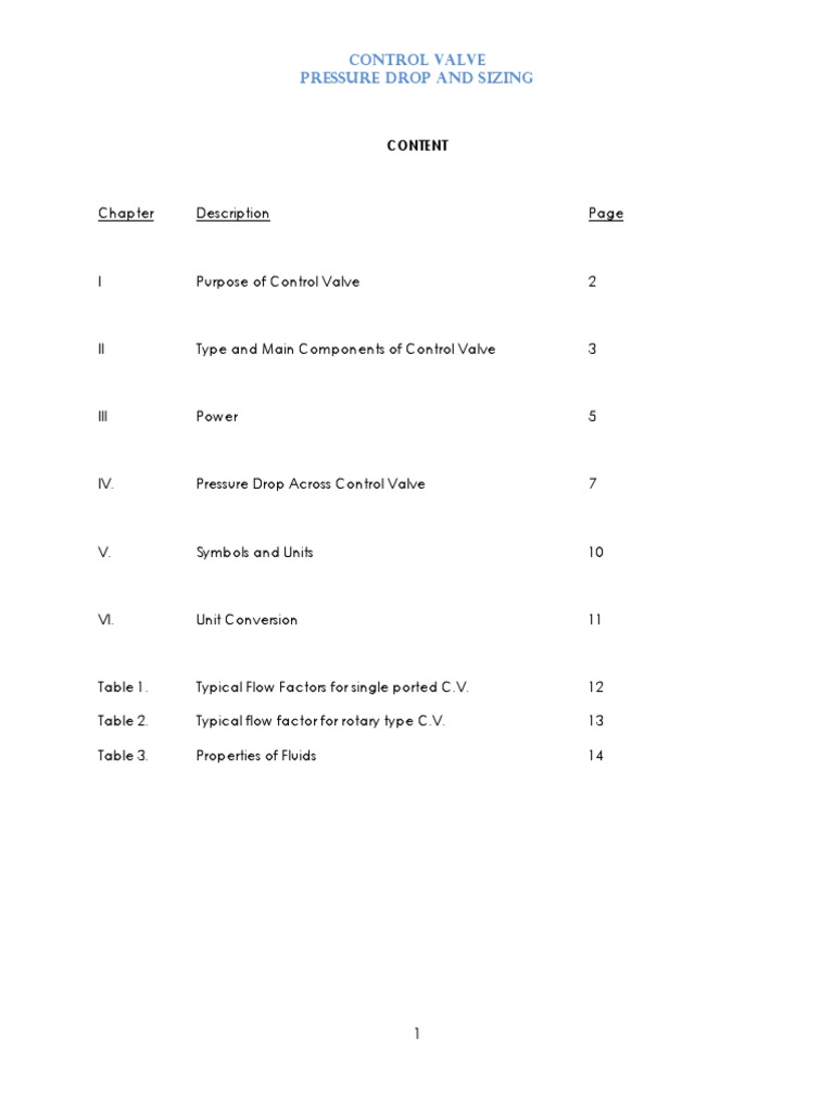 Control Valve Pressure Drop Analysis | PDF | Science & Mathematics ...