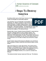 Eight Steps To Destroy America - Colorado Gov. Richard Lamm