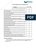 Chestionar Privind Administrarea Și Protejarea Averii PDF