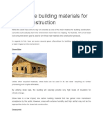 Alternative Building Materials For Green Construction