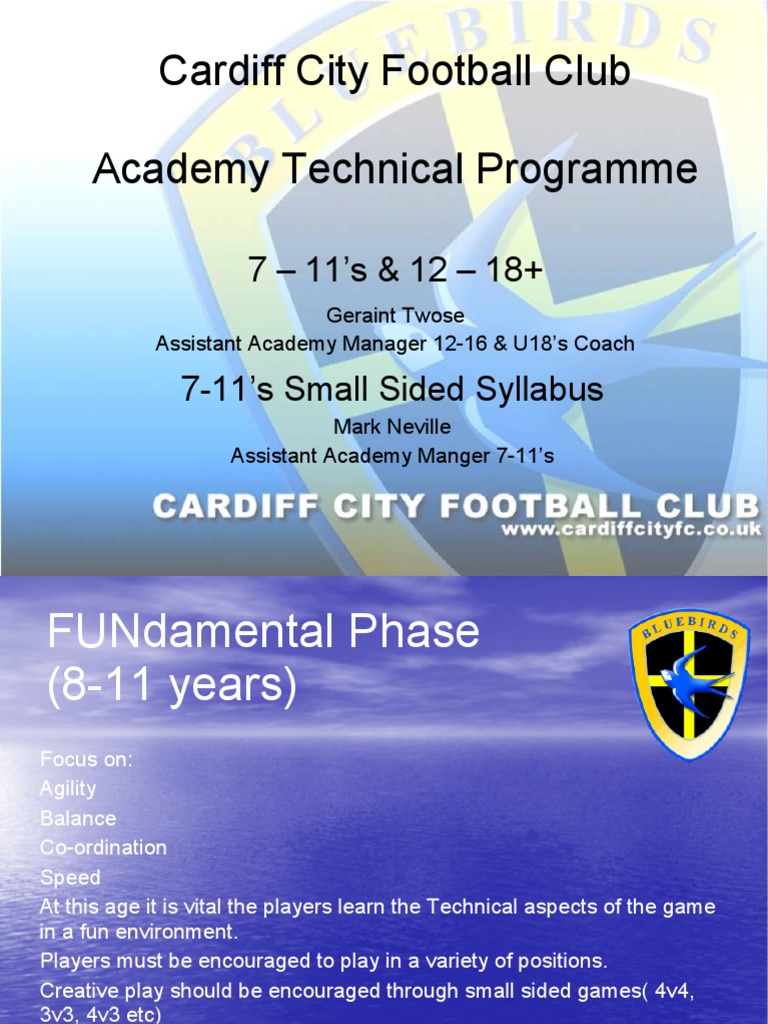 Cardiff City Academy Training Overview | PDF | Forward (Association ...