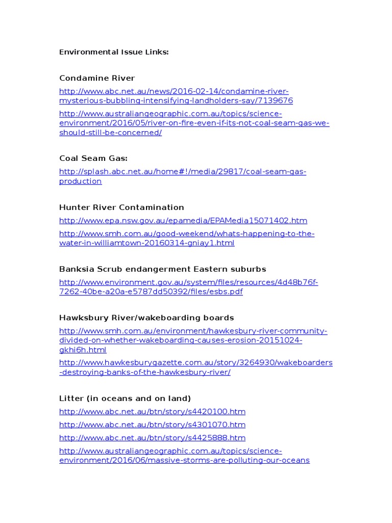 Environmental Issue Links | PDF