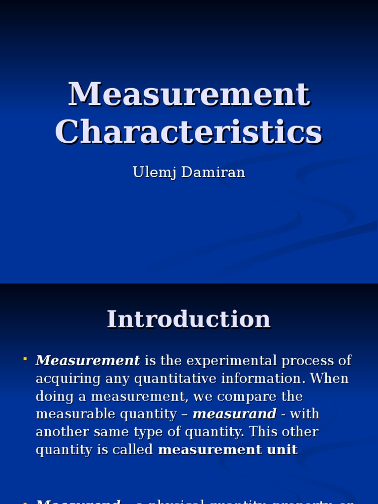 Characteristics of Measurement Tools | PDF | Accuracy And Precision ...