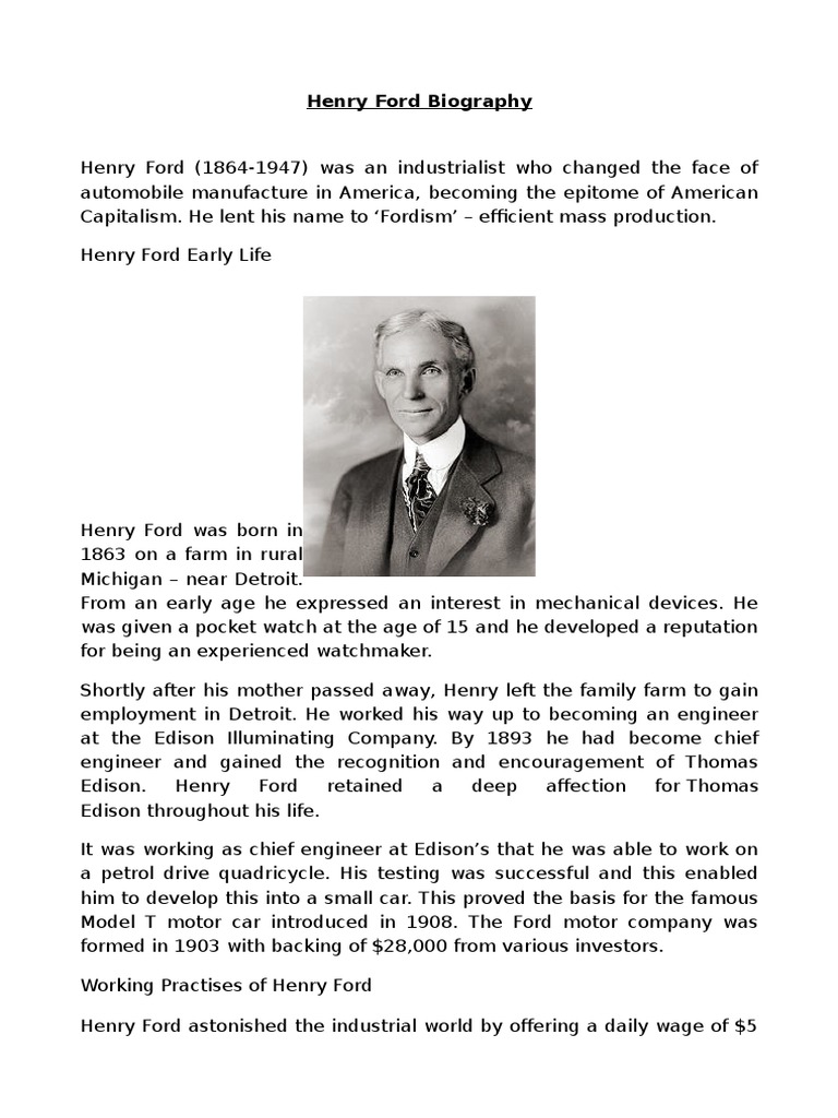 henry ford biography pdf