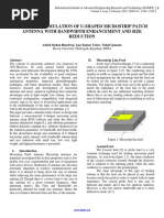 Design and Simulation of U-Shaped Microstrip Patch Antenna With Bandwidth Enhancement and Size Reduction