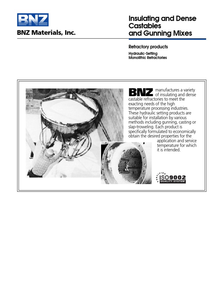 BNZ Materials Castable Data Sheet Download Free PDF Refractory