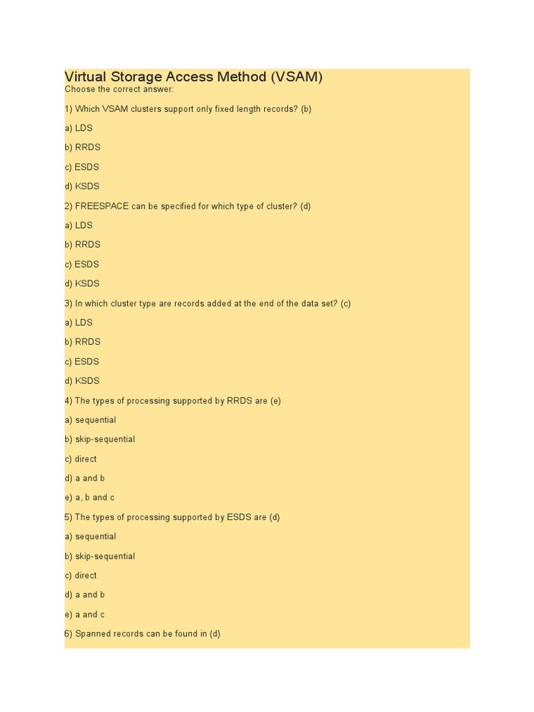 Virtual Storage Access Method PDF Operating System Technology