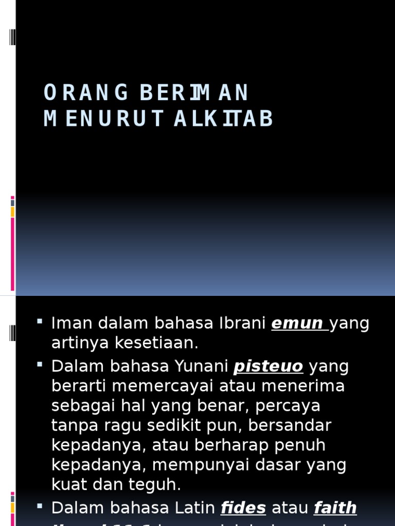 Orang Beriman Menurut Alkitab