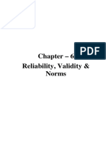  Reliability, Validity & Norms