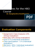 Guidelines For The HBO Course