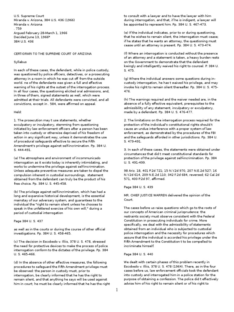 Rights of A Person Under Custodial Investigation | Download Free PDF ...