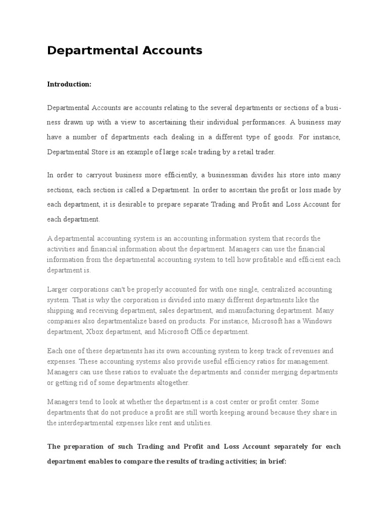 15BCC0097 Departmental Accounts | PDF | Expense | Income Statement