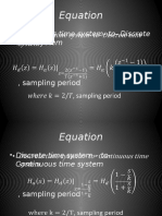 Equation: - Continuous Time System-To - Discrete