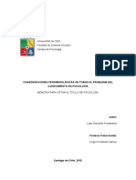 Consideraciones Fenomenológicas en Torno Al Problema Del Conocimiento en Psicología.