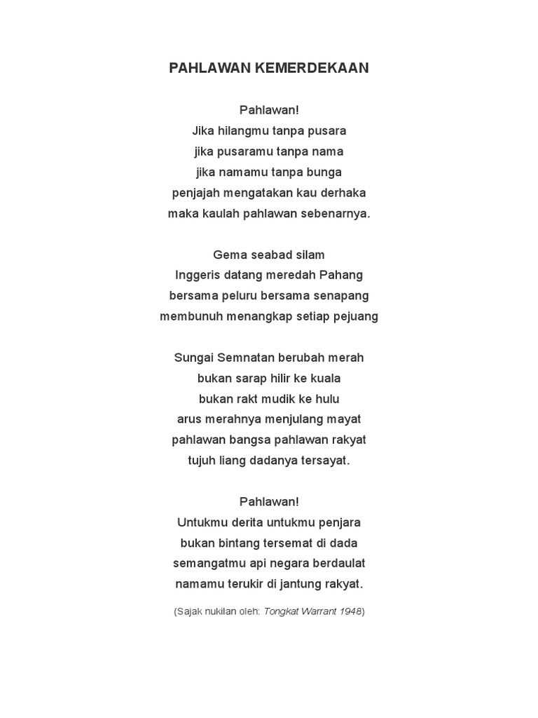 Sajak Pahlawan Kemerdekaan | PDF