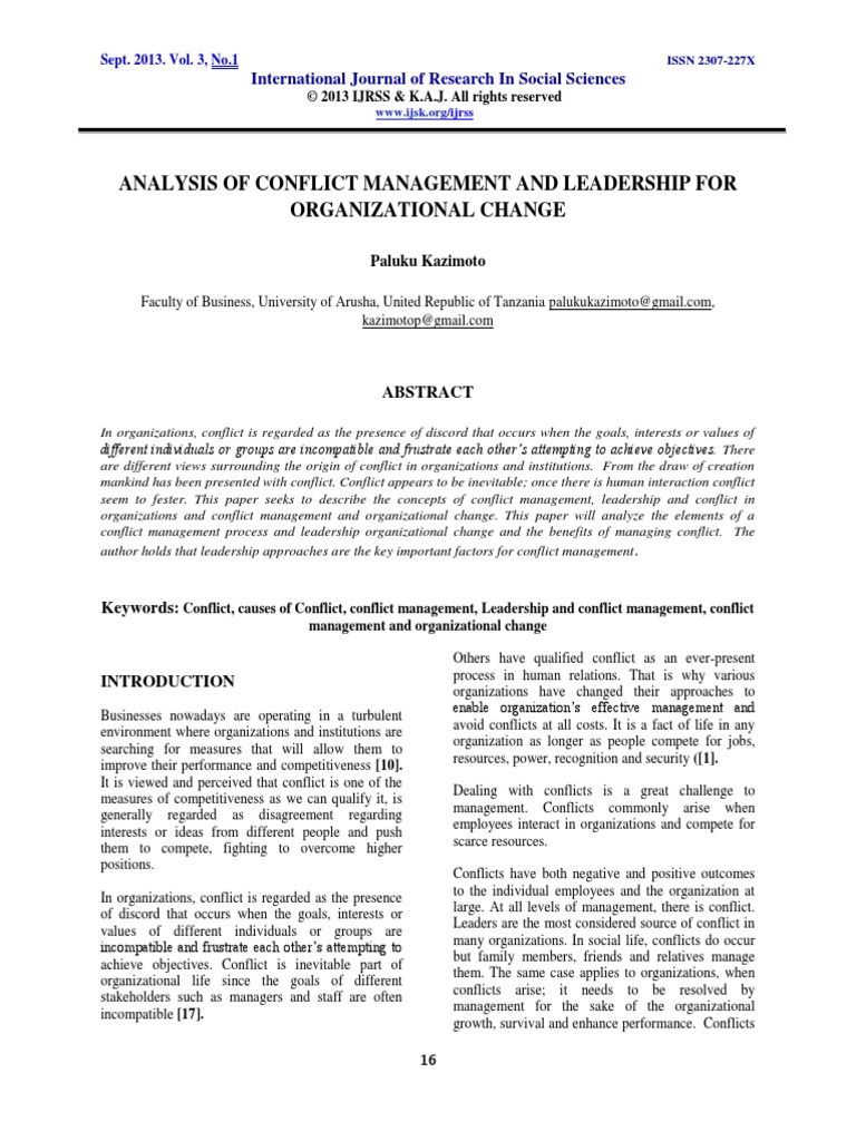2 Conflict Management PDF | PDF | Conflict (Process) | Leadership
